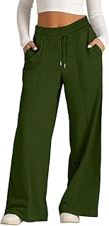 Sweatpant for Women 2025 Straight Drawstring Elastic Fleece Comfy Joggers Palazzo Pants with Pockets Trousers