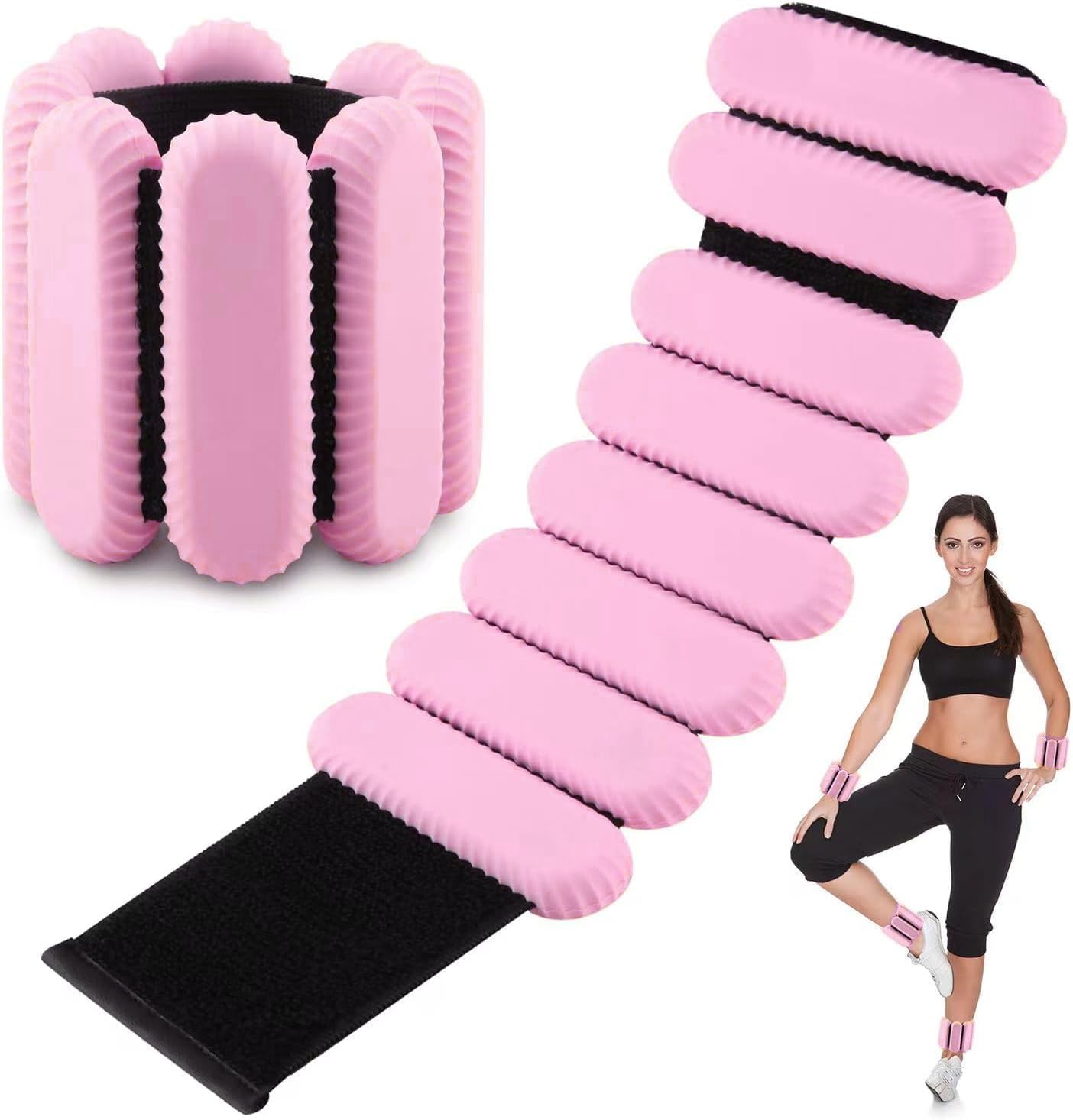 2 PCS Poids de Poignet réglables Poids de Cheville pour Exercice Marche Jogging Yoga aérobic Pilates Bracelet de Poids Bracelet de Remise en Forme