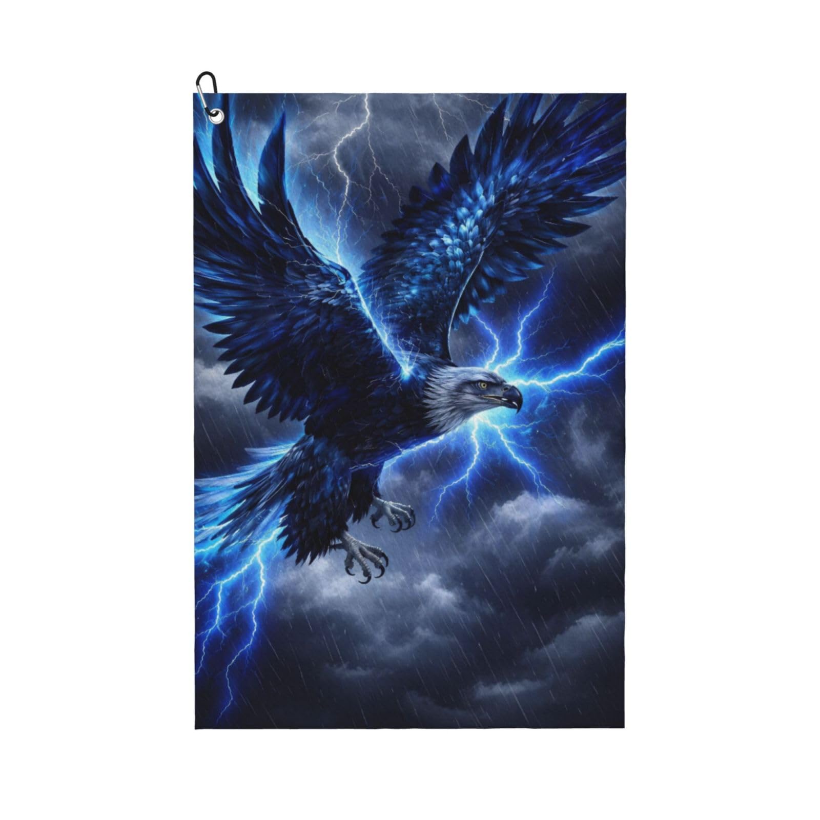 Oudrspo Thunder Lightning Eagle Multi-Functional Golf Towel | Absorbent Quick Drying 16x24in