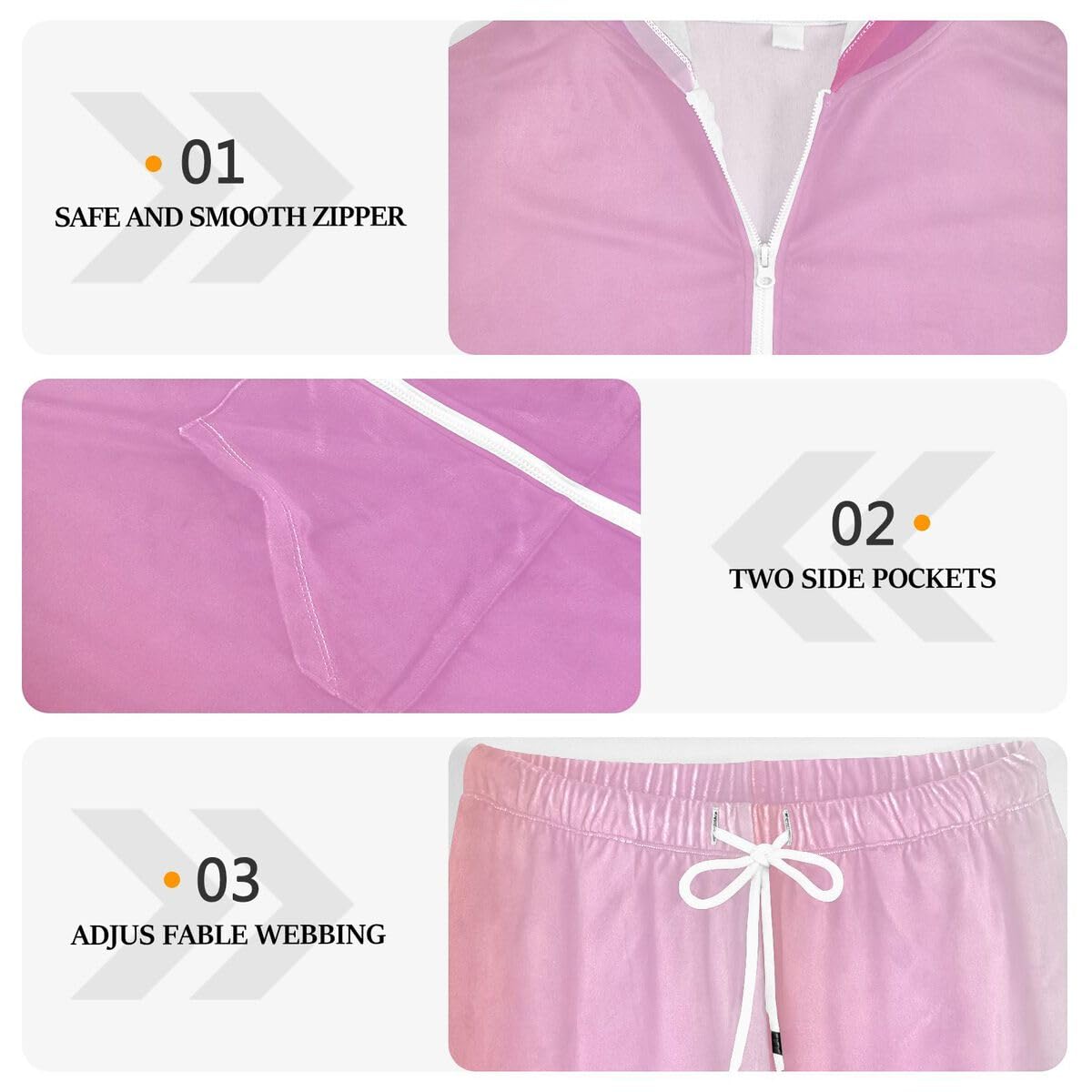 Conjunto deportivo de 2 piezas para mujer, diseño de arcoíris, ondulado, de manga larga, con textura morada