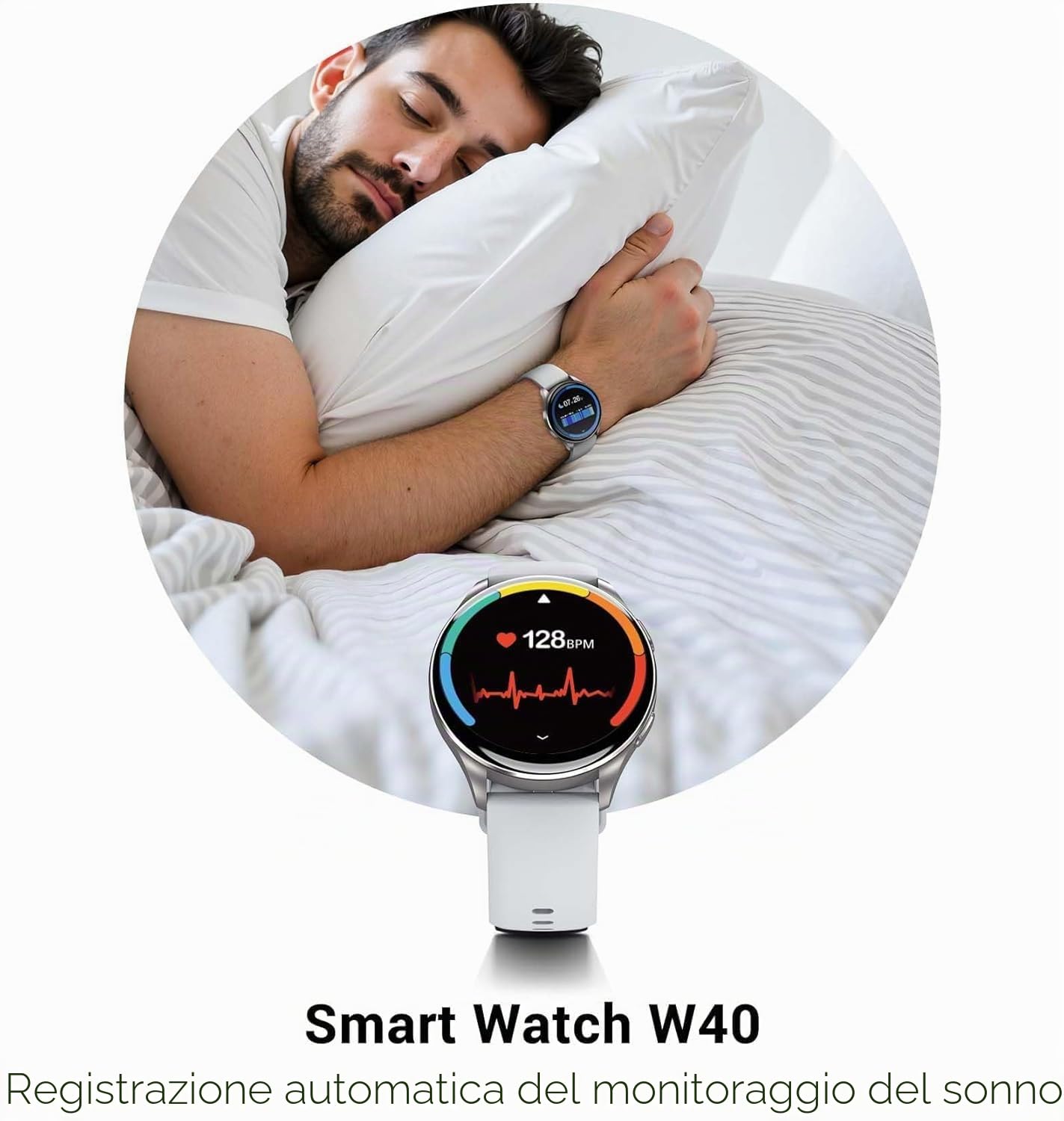IOWODO Smartwatch Elegante con Display AMOLED 1,43", Chiamate Bluetooth, Orologio Intelligente Uomo Donna IP68, Monitoraggio Salute e Sonno, 110+ Sport, 2 Cinturini, Android iOS