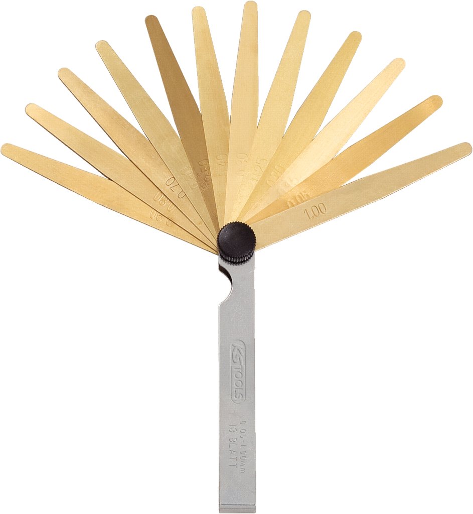 Ks Tools 05-0.5 Mm 300.0611 Antimagnetic Brass Feeler Gauge, 8 Blades