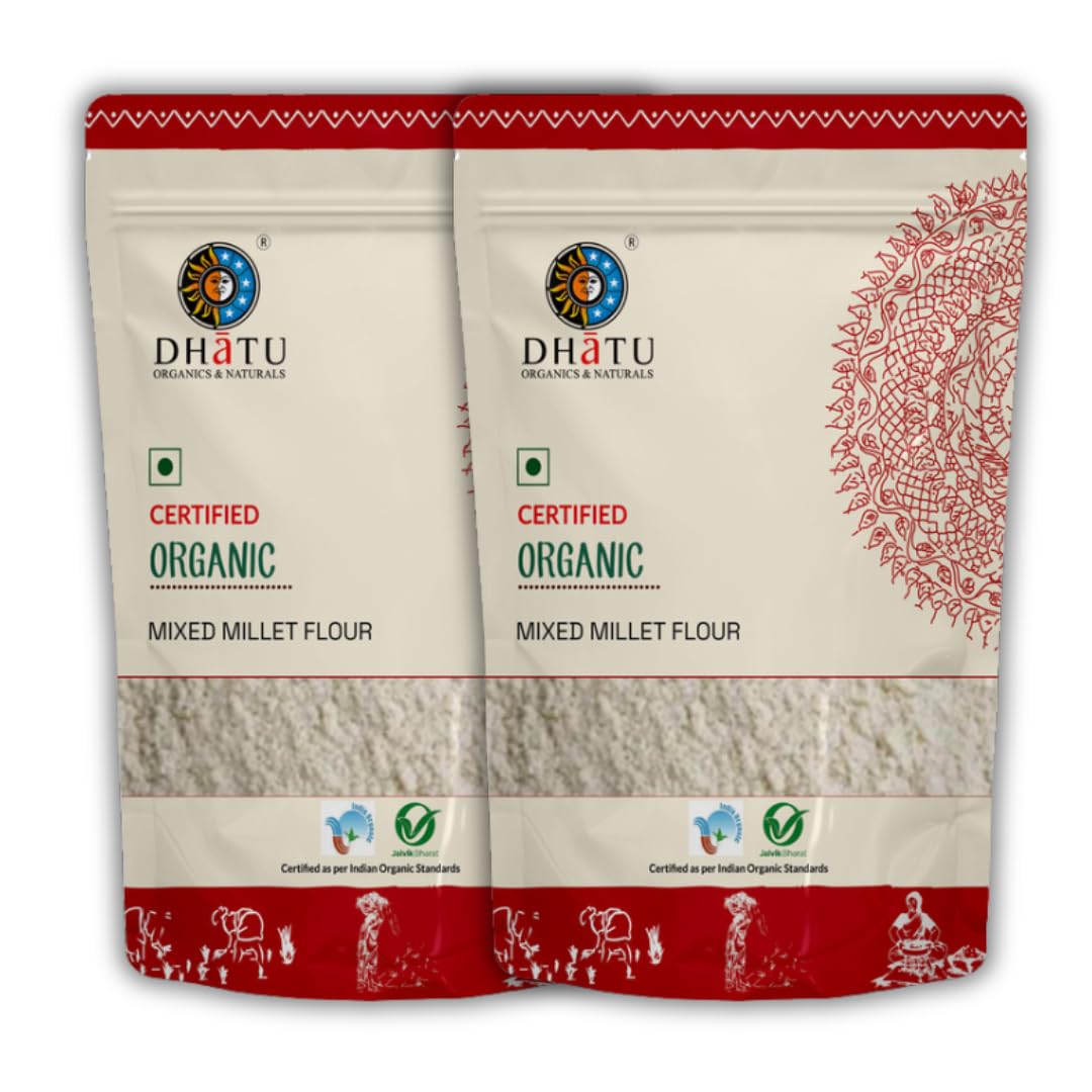 Dhatu Organics Mixed Millet Flour, 500g (Pack of 2)