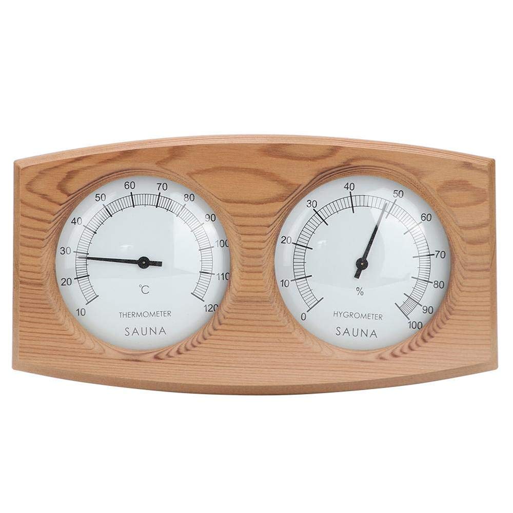 JNTM Two-in-one Thermometer And Hygrometer Wooden Sauna Room Accessories See-through Dial