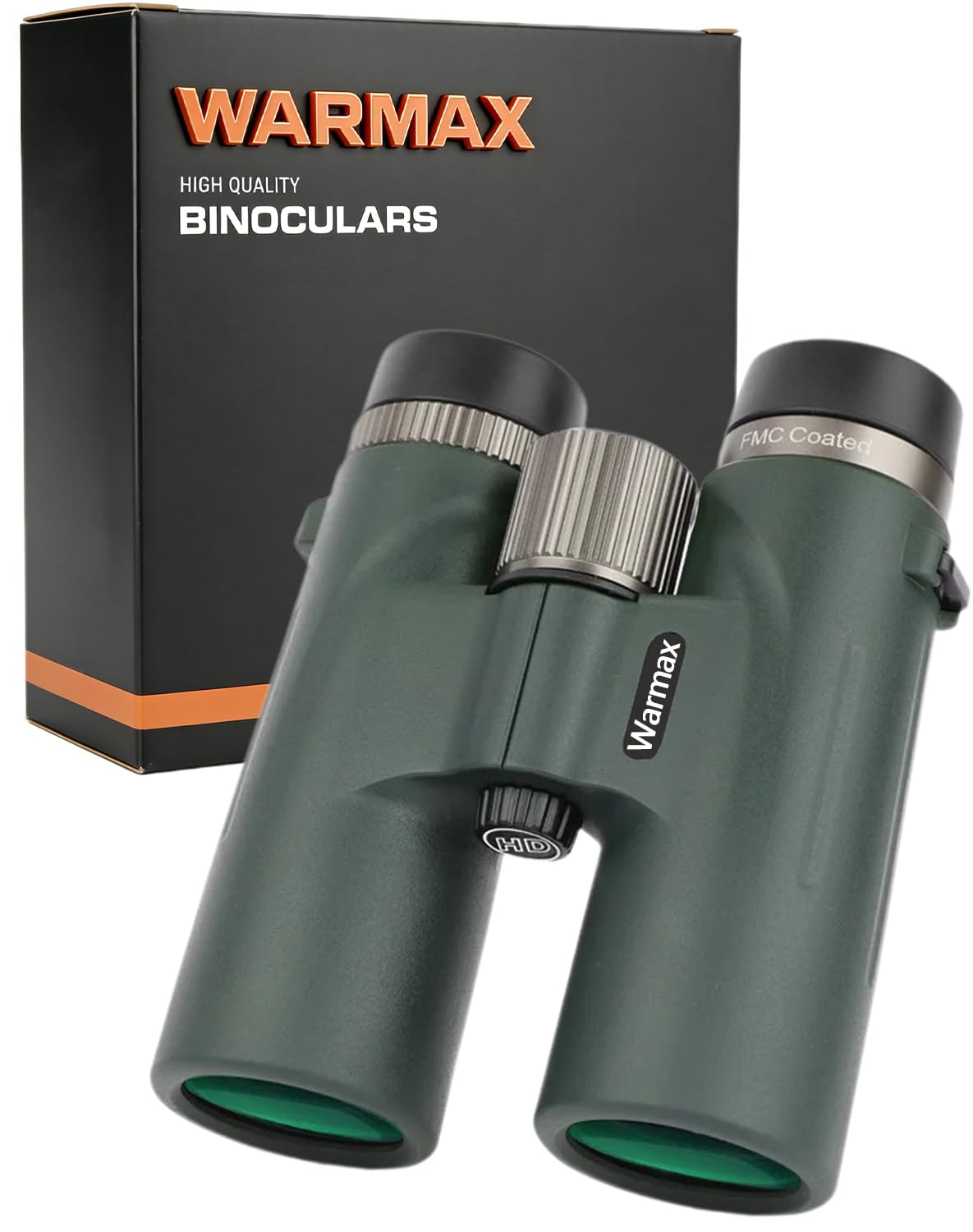 Warmax Green Binoculars, Binoculars 12X42 Adults High Magnification, Great For Birdwatching, Traveling, Stargazing, Hunting And Concerts, Wider View, Smart Focus (Green)