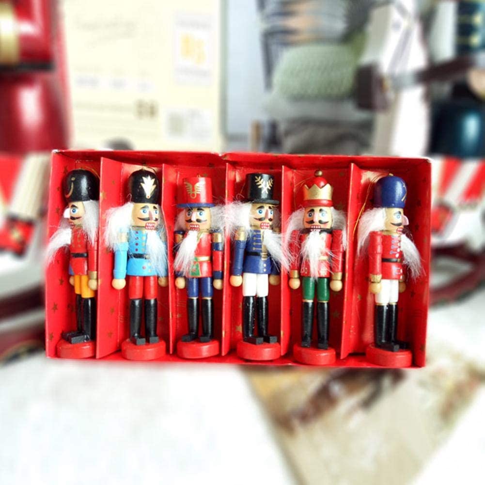 Amazon.co.jp: クリスマスくるみ割り人形、6ピース木製兵士人形レトロ