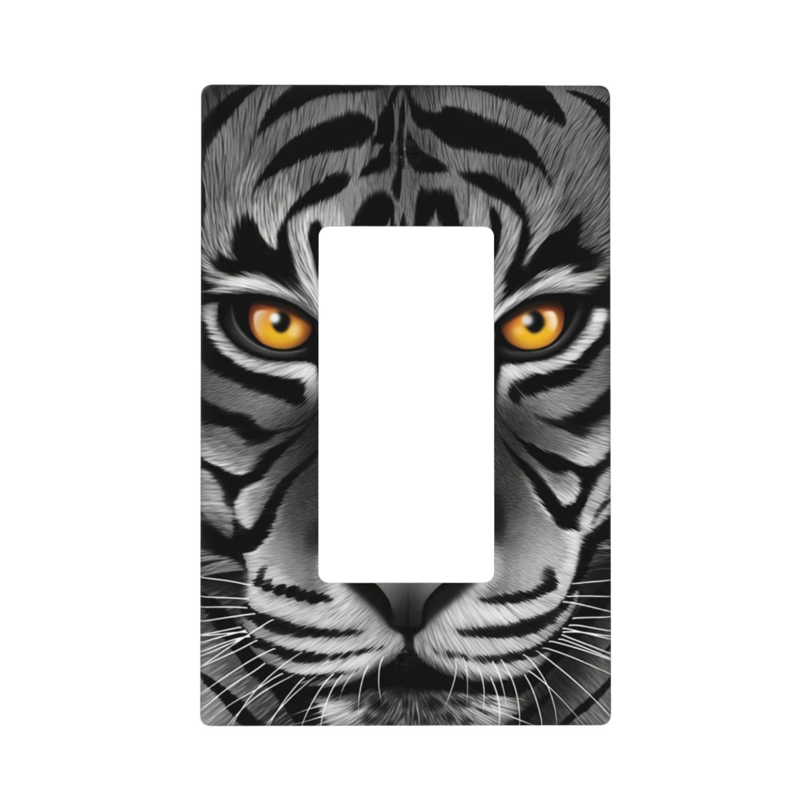 Cute Tiger Single Rocker Light Switch Wall Plate Cover Faceplate 1-Gang Decorative Switches Suitable for Home Kitchen Electrical Decoration 4.5" X 2.76"