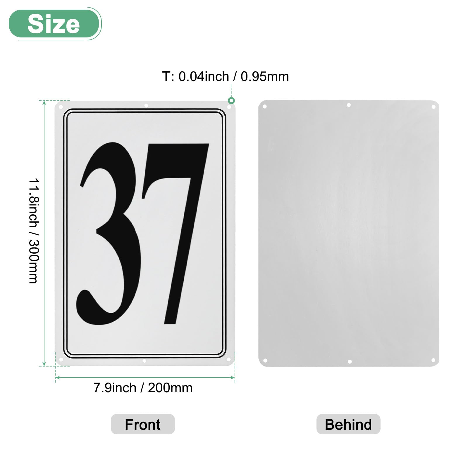 M METERXITY Aluminum Number Sign 37, 11.8 Inch House Numbers and Metal Letters, Parking Spot Letter Signs - Image 3