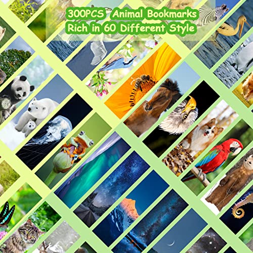300Pcs Animal Bulk Bookmarks For Kids Classroom 60 Designs Cool Wildlife Bookmarks Cute Book Mark Double Sided Bookmarks For Book Lovers Students Children Rewards Gifts #TOP4