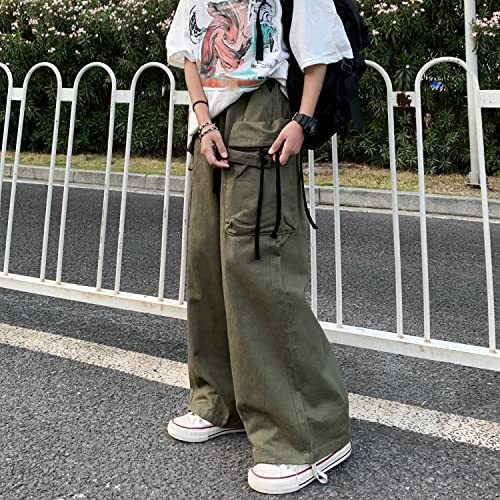 Women's Goth Cargo Pants Baggy Wide Leg Pants Vintage Casual Harajuku Trousers3