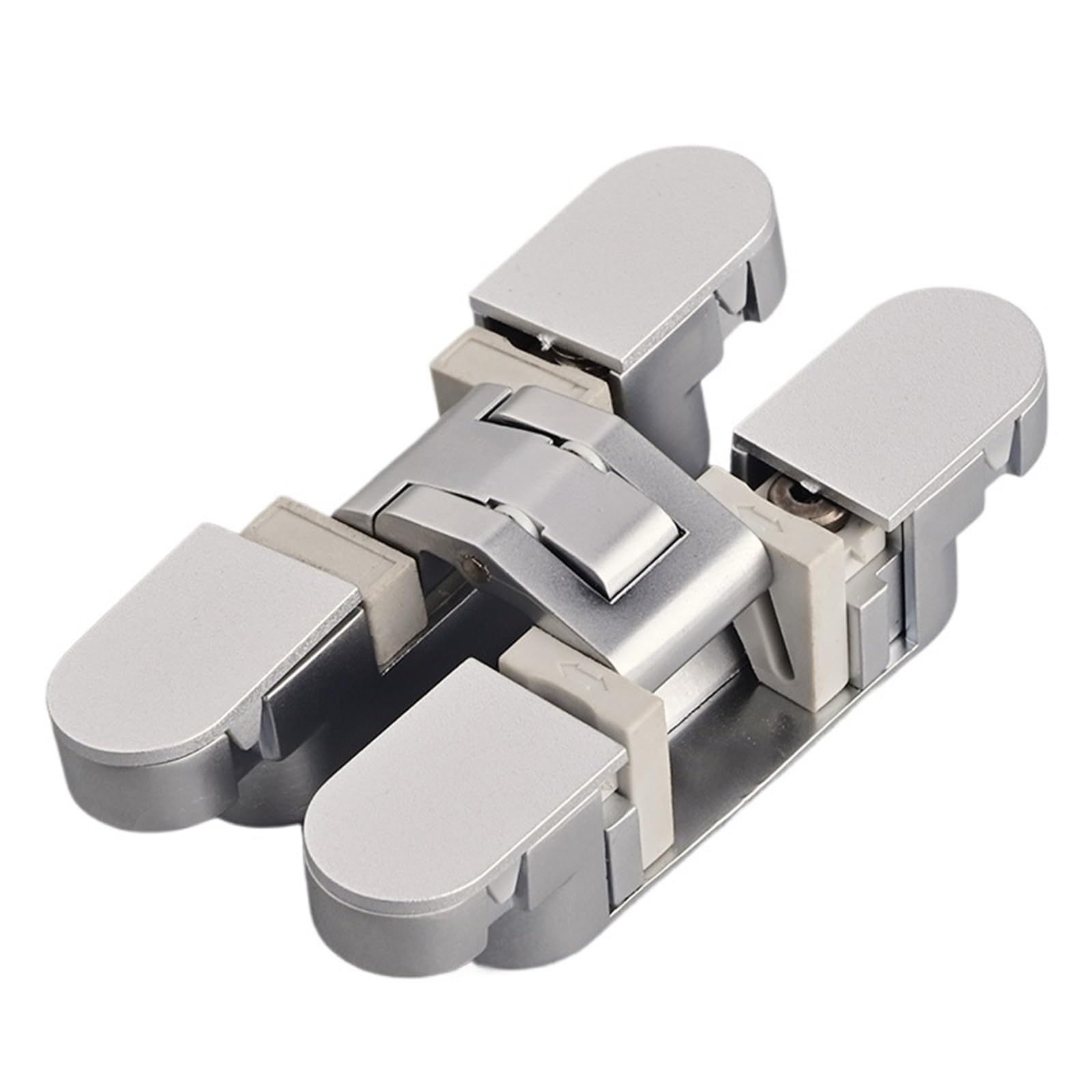 Kdhcvkz Silver 2Pcs Cabinet Door Hidden Hinge Zinc Alloy(Silver)
