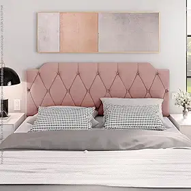 Cabeceira kelly almofadada para cama box casal 1,40 Rosa