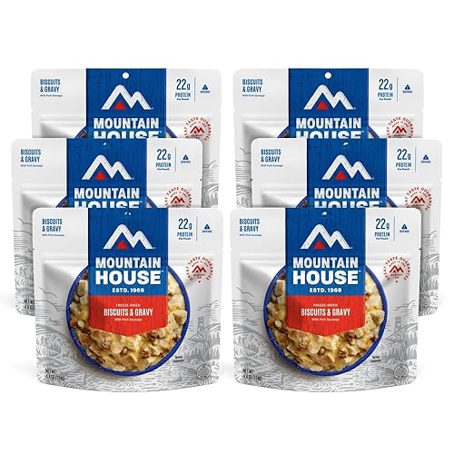 Mountain House Galletas y salsa  Alimentos liofilizados para mochileros y campamentos  Paquete de 6