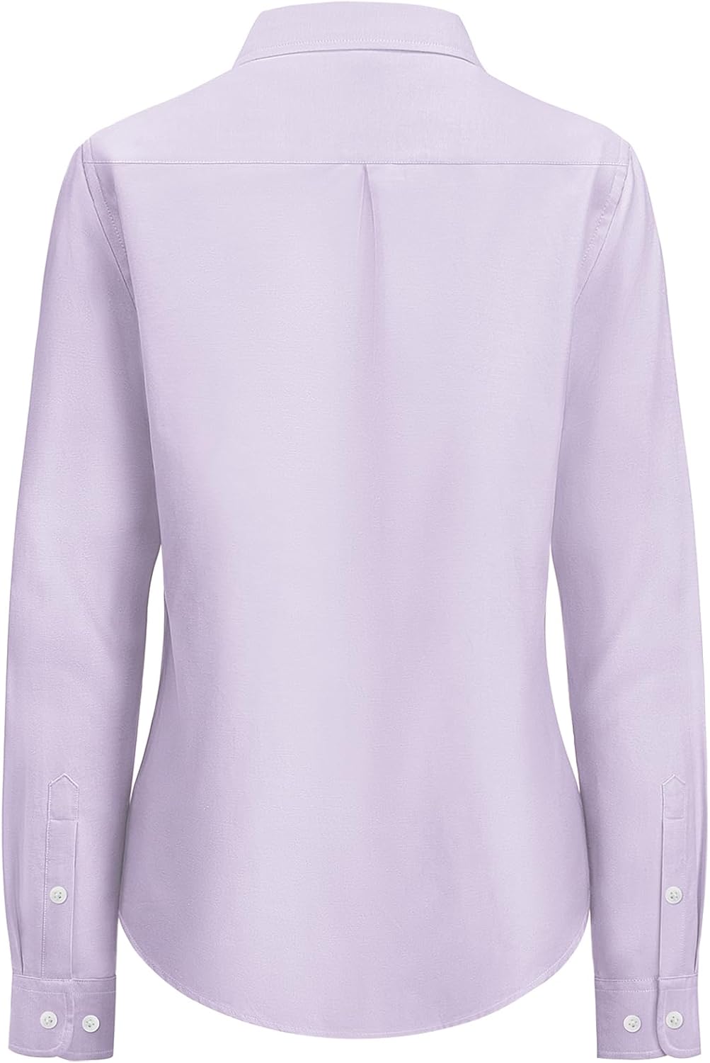 siliteelon Fitted Button Down Shirts for Women Oxford Shirt Cotton Dress Shirts Collared Long Sleeve Wrinkle Free Blouse Tops-Lilac S - Image 3