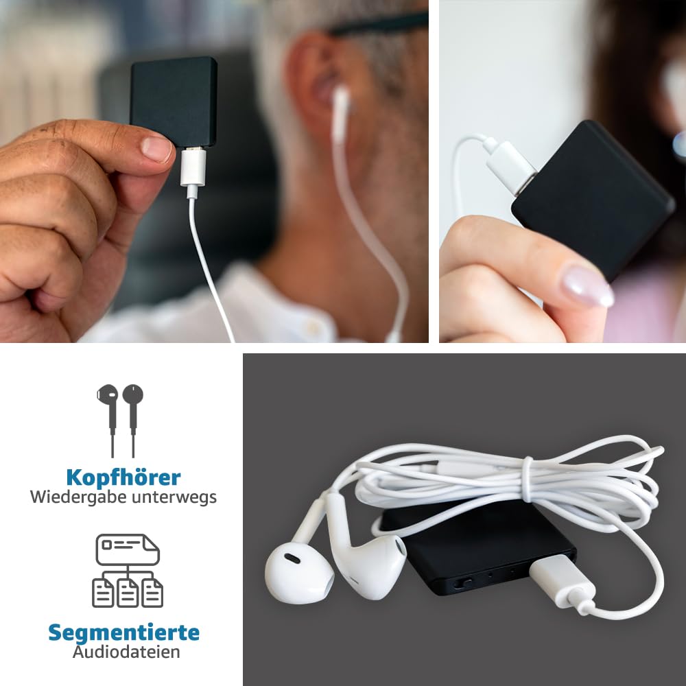64GB Mini Aufnahmegerät - 1145 Stunden - Nur 5 mm Dünn - Stimmenaktivierung Diktiergerät - 30 Stunden Akku - MP3 Voice Rekorder - TileREC von Atto Digital