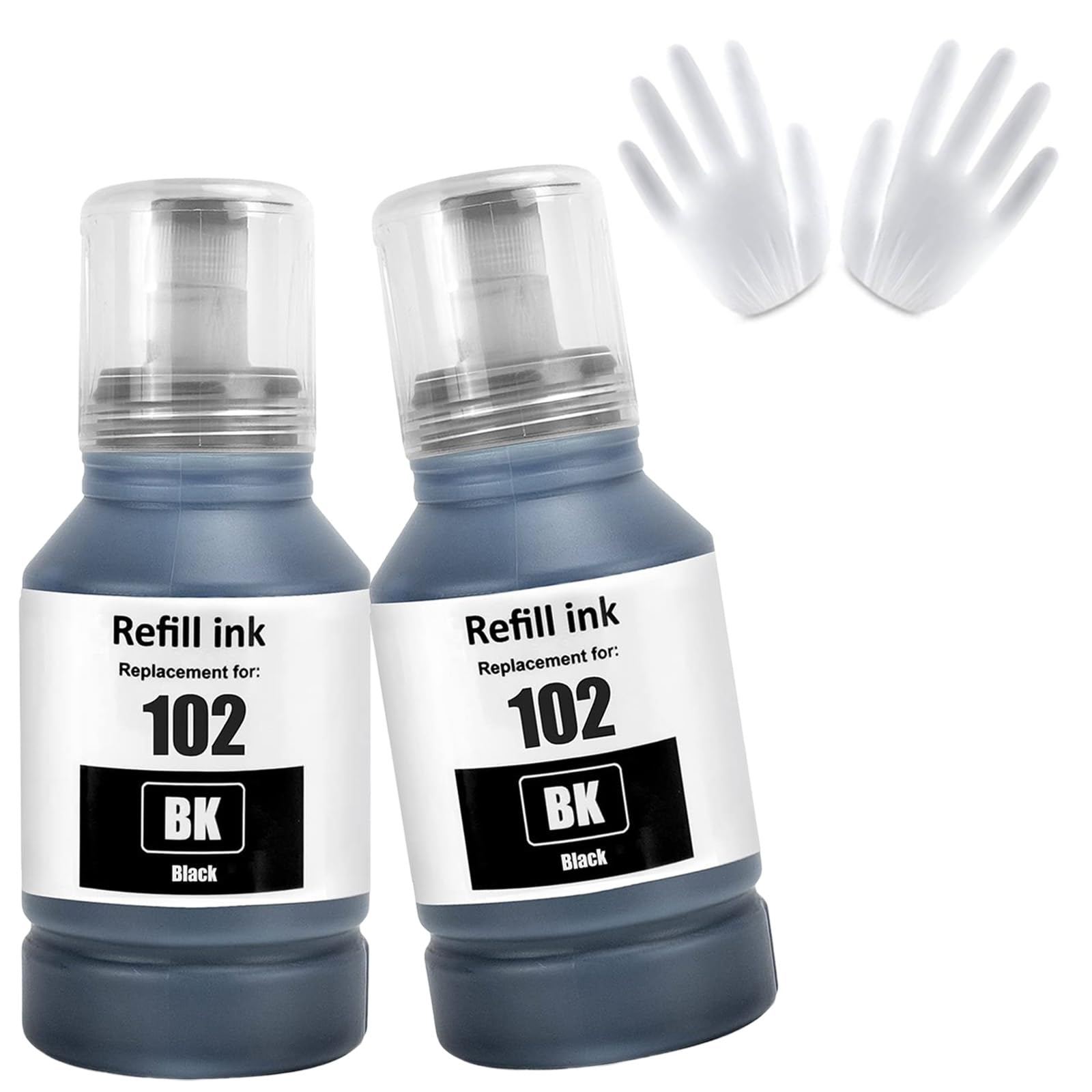 ASEKER 102 Inchiostro Compatibile per Epson EcoTank ET-2750 ET-2756 ET-2850 | 2 Nero per ET-2850 ET-2851 ET-2856 ET-3700 ET-3750 ET-3850 ET-4500 ET-4700 ET-4750 ET-4850 ET-4856 ET-15000 Stampante