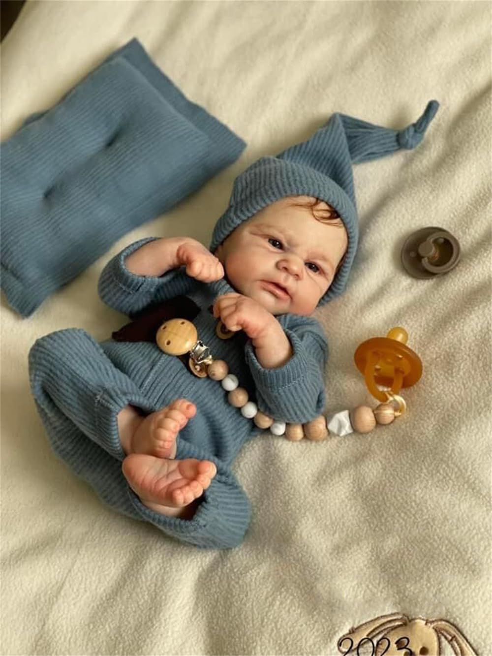 Anano 17" Real Life Full Silicone Baby Doll Realistic Baby Doll Silicone Full Body Girl Comes With Pillow Baby Reborn Dolls Baby Dolls Newborn Babies That Look Real Babies - Image 4