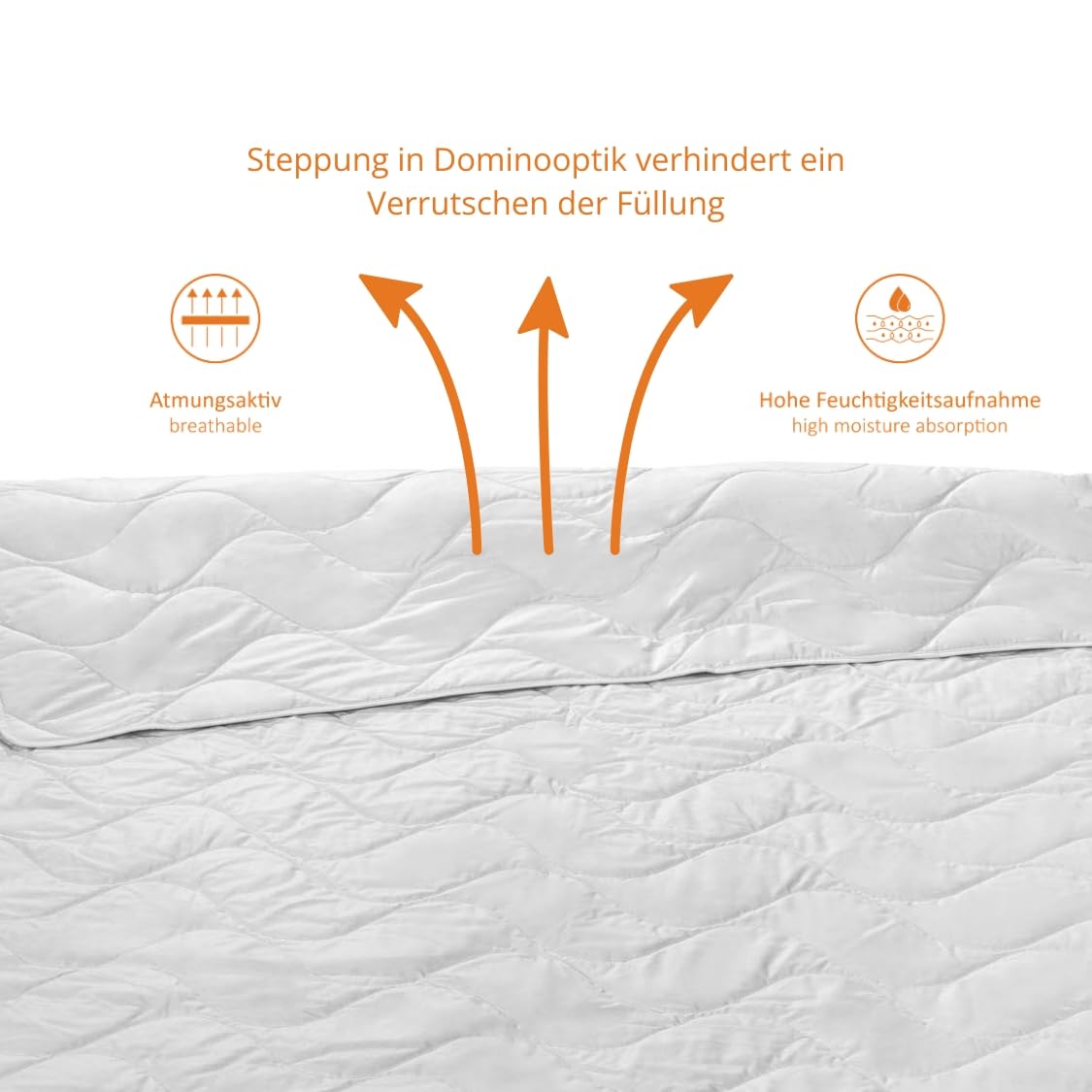 sleepling piumino in seta selvatica naturale 155 x 200 cm, per l'estate, fodera 100% cotone, Made in Germany, Ökotex, lavabile a 40 gradi, bianco