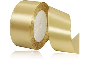 Good Solid Color Gold Satin Ribbon for Crafts and Sewing