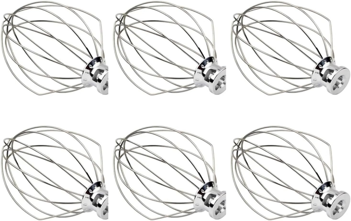 Blender Stainless Steel Mixing Ball, 6pcs K5AWW Egg Beater, Compatible for 5QT Blender Chef Machine Accessories, Egg Beater Net, Mixing Head