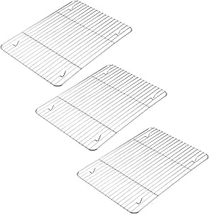 Wotermly 3 Pack Strip Cooling Rack Set, Steamer Rack Baking Rack ...