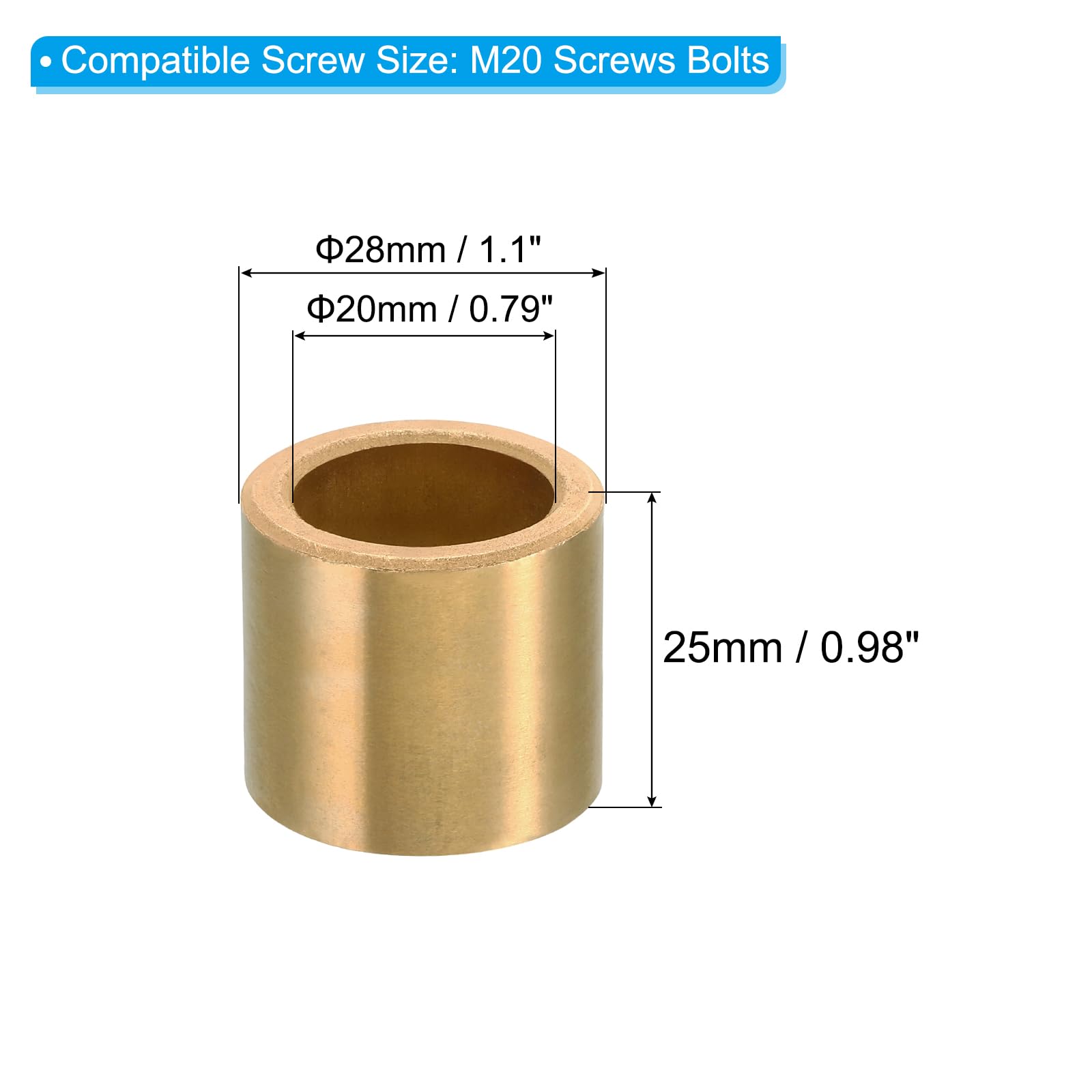 PATIKIL M20 Brass Spacers - Image 2