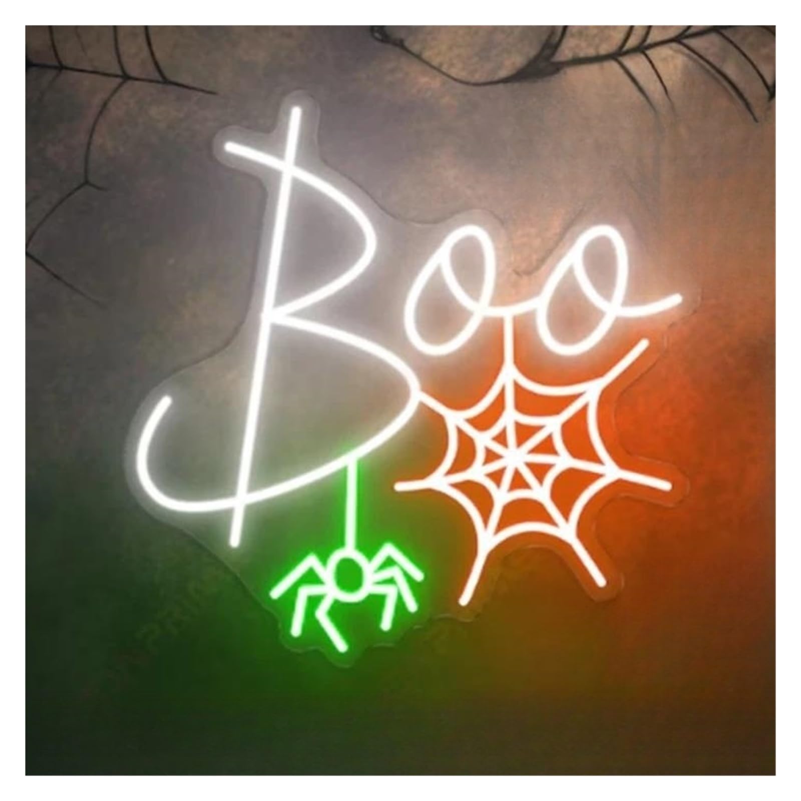 SHOUXI Sign Lamp Boo Neon Sign USB Dimmable Light Bar Decoration for Party Living Room Club Wall Decor Lamp 32.5cmх33cm(B)