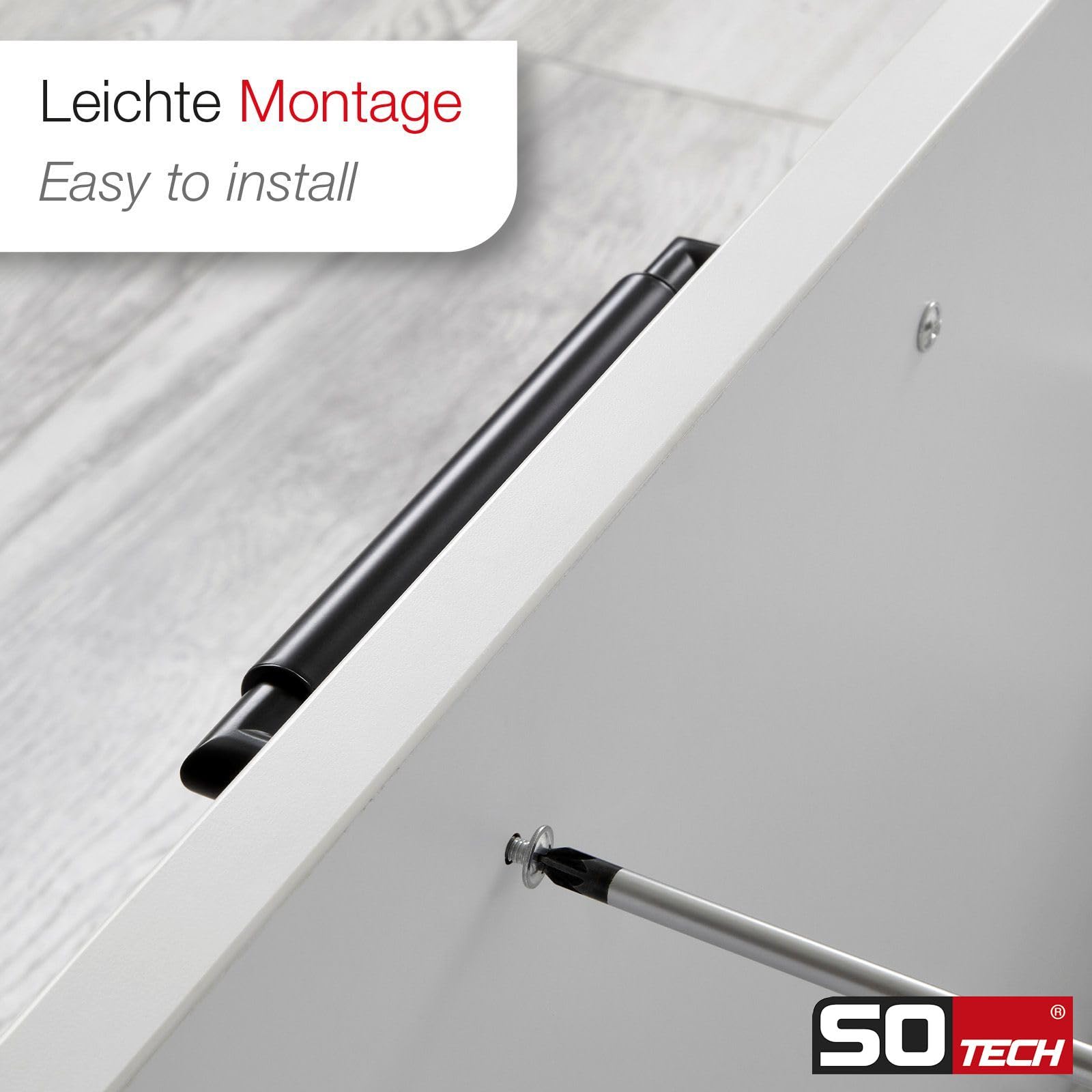 10 x SO-TECH® Möbelgriff Relinggriff E9 echt Edelstahl schwarz matt BA 480 mm/Ø 16 mm mit Sockeln aus Metall