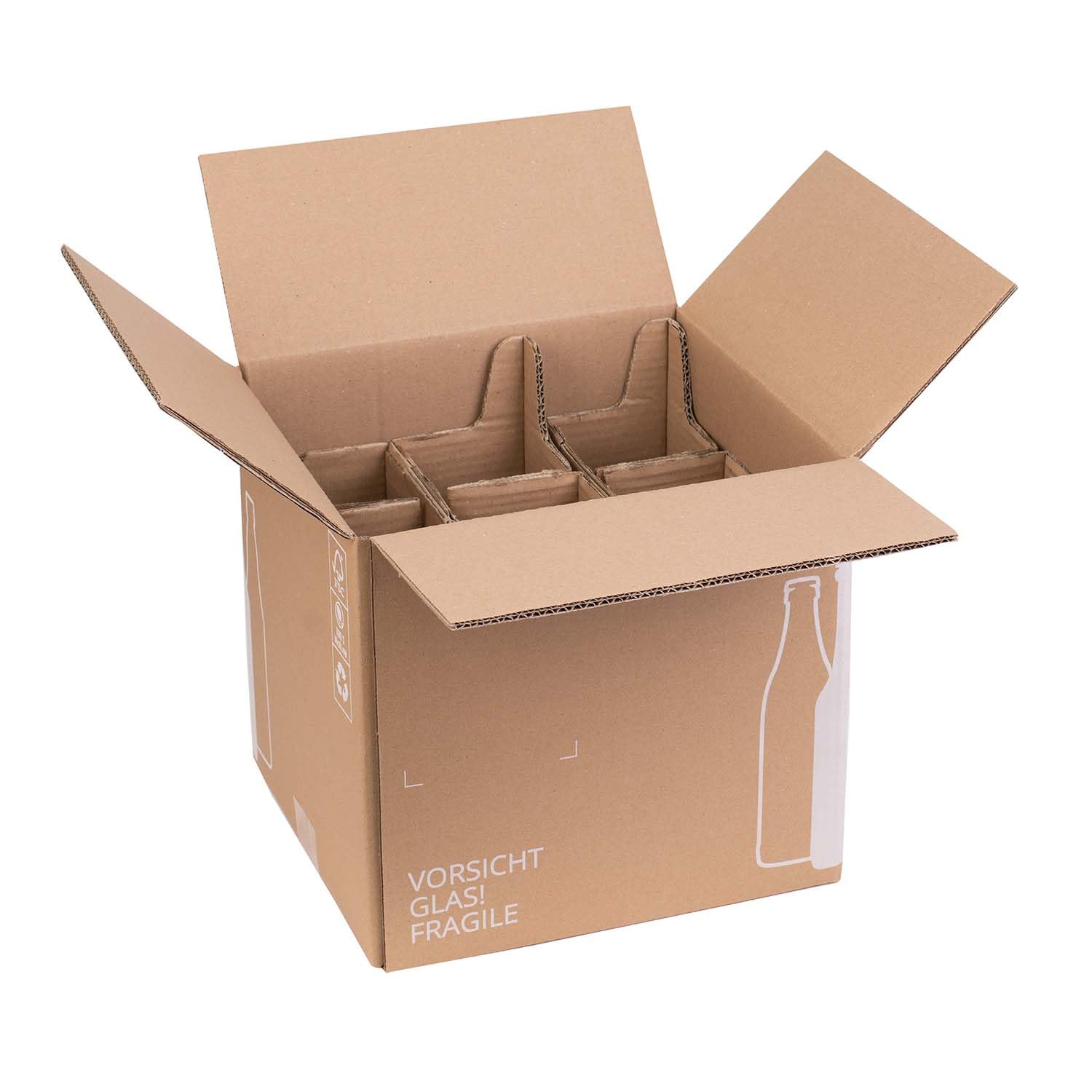 smiley pack Flaschenversandkarton Bier 0,5 Liter für 9 Flaschen inklusive Einlage PTZ zertifiziert für Versand mit DHL DPD Bierflaschen Bierversandkarton Bierkarton Bierverpackung (20)