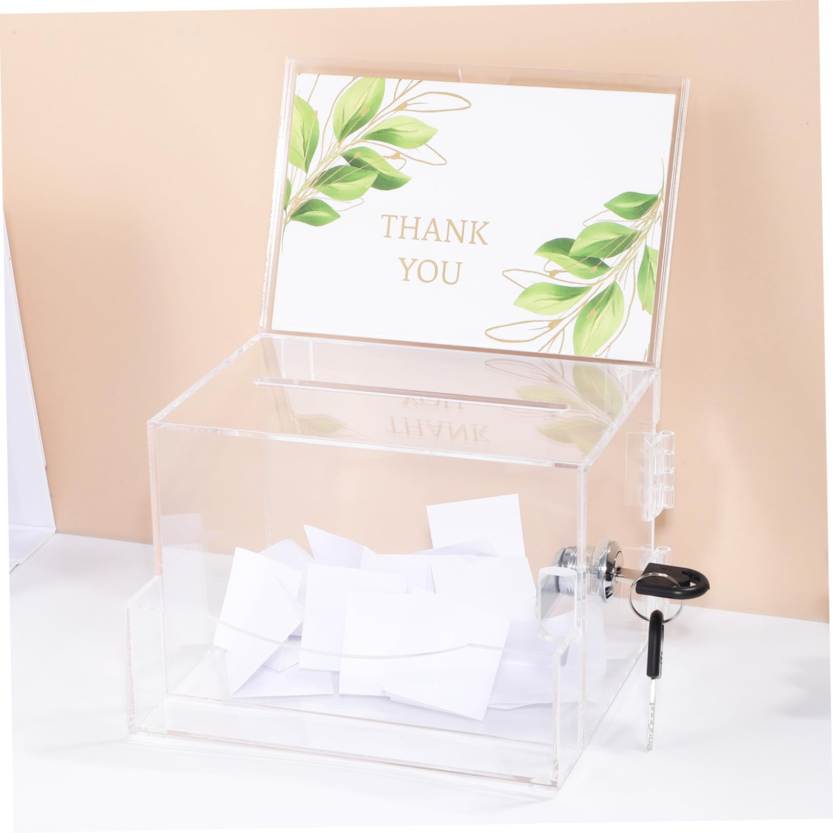 Spendenbox Acryl mit Fach Transparente Wahlurne aus Acryl Große Kapazität und Sicheres Design für Vorschläge und Abstimmungen Weiß und Elegant