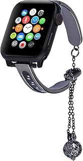 TEB TDN Alloys Watch Bands-Thermo Function Smartwatch Bands, Delicate and Elegant Style Versatile Bangle Bracelet for Women, Suitable for Bumper for Iwatch Series 7/se/6/5/4/3/2/1 (42mm/44mm/45mm, Black)