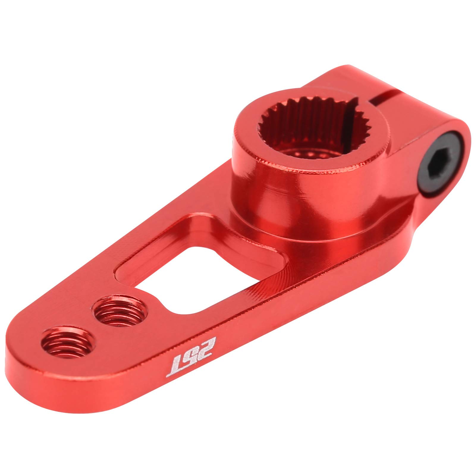 Pilipane Metal 25T Servo Horn, 25 Teeth Steering Arm Compatible with Futaba Savox Power HD Servos Motor Replacement, Steering Gear Arm Servo Arm Accessory Replacement for 1/8 1/10 RC Car (red)