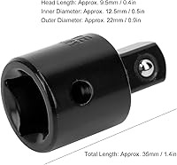 Vista 6 de Adaptador de llave de trinquete convertidor de acero de alto carbono 1/2 a 3/8 herramienta de conversión para aire de impacto y llave eléctrica, 2