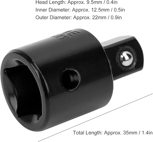 Miniatura 7 de Convertidor de enchufe, 2 unidades, adaptador de enchufe, convertidor de llave de trinquete, acero de alto carbono, herramienta de conversión de 1/2