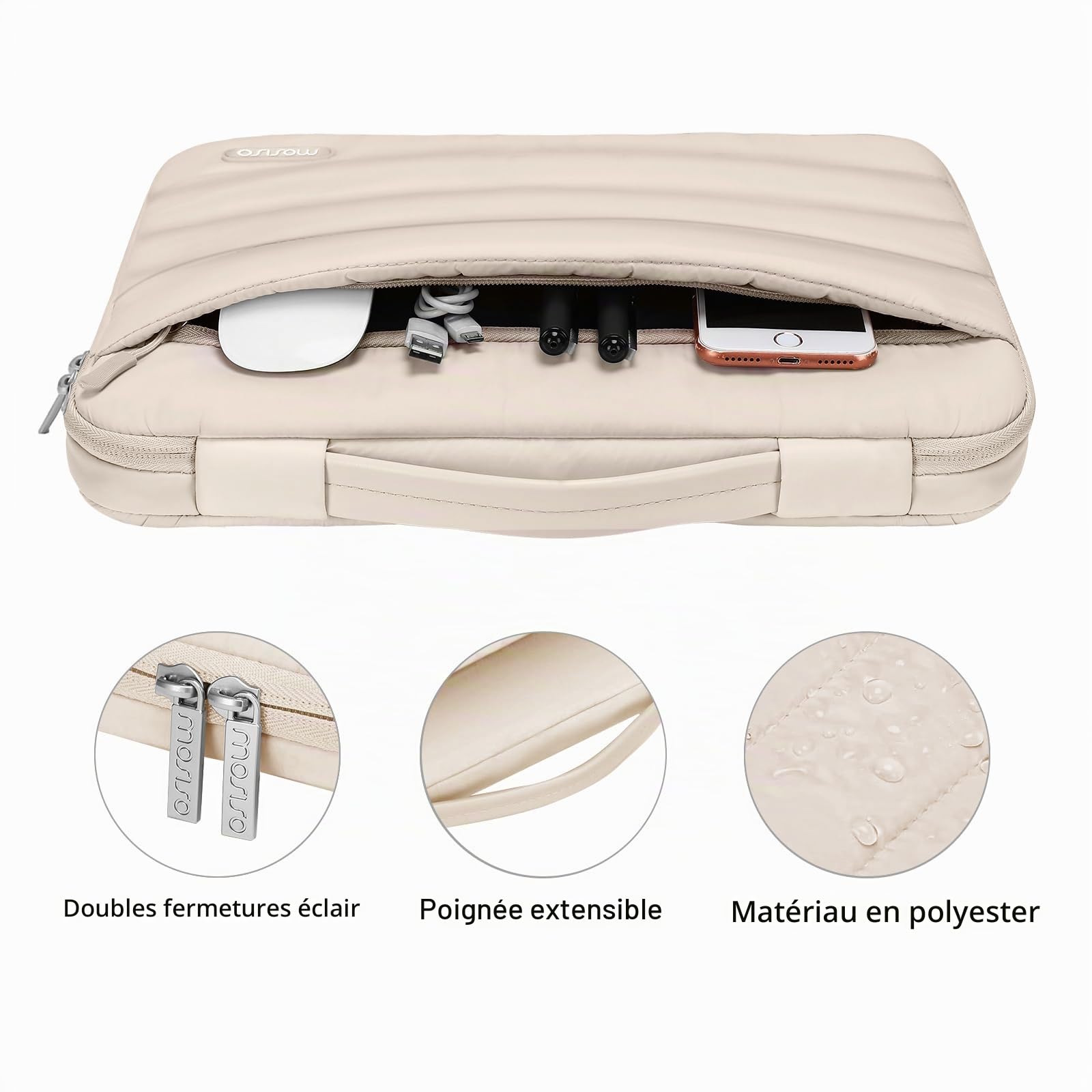 MOSISO Coque Compatible avec MacBook Air 15 Pouces M5 M4 M3 M2 2026-2023 | Kit 5-en-1 Coque Compatible avec MacBook Air 15 Pouces 2026-2023 A3448 A3241 A3114 A2941 avec Touch ID,Sable