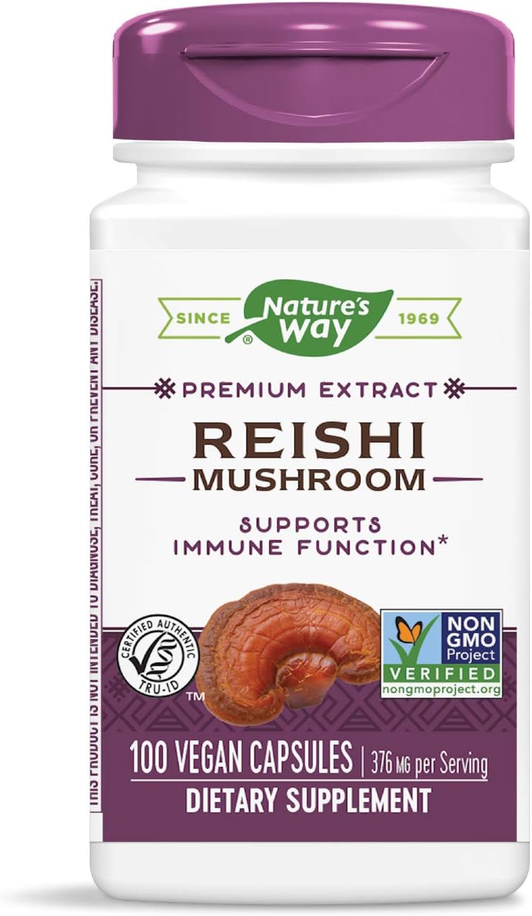 Nature’s Way Reishi Mushroom Supports Immune Function* Non-GMO Project Verified Adaptogenic* 100 Capsules
