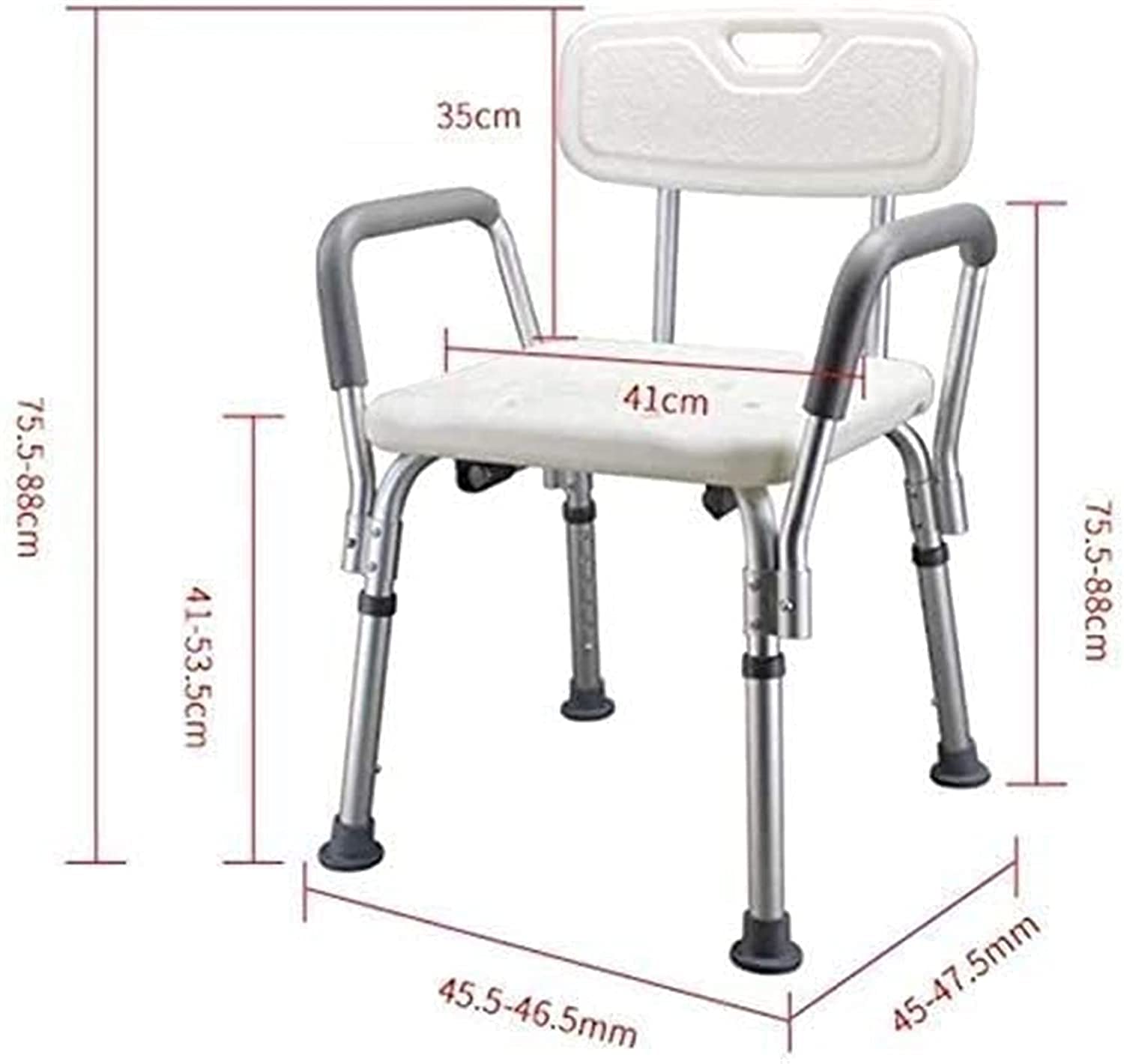 Asientos de Ducha, sillas de Ducha para Personas Mayores, Silla de Ducha para Ancianos, Asientos de Ducha, con Brazos y Respaldo, Taburete de Ducha de Seguridad para baño, Ayuda pa
