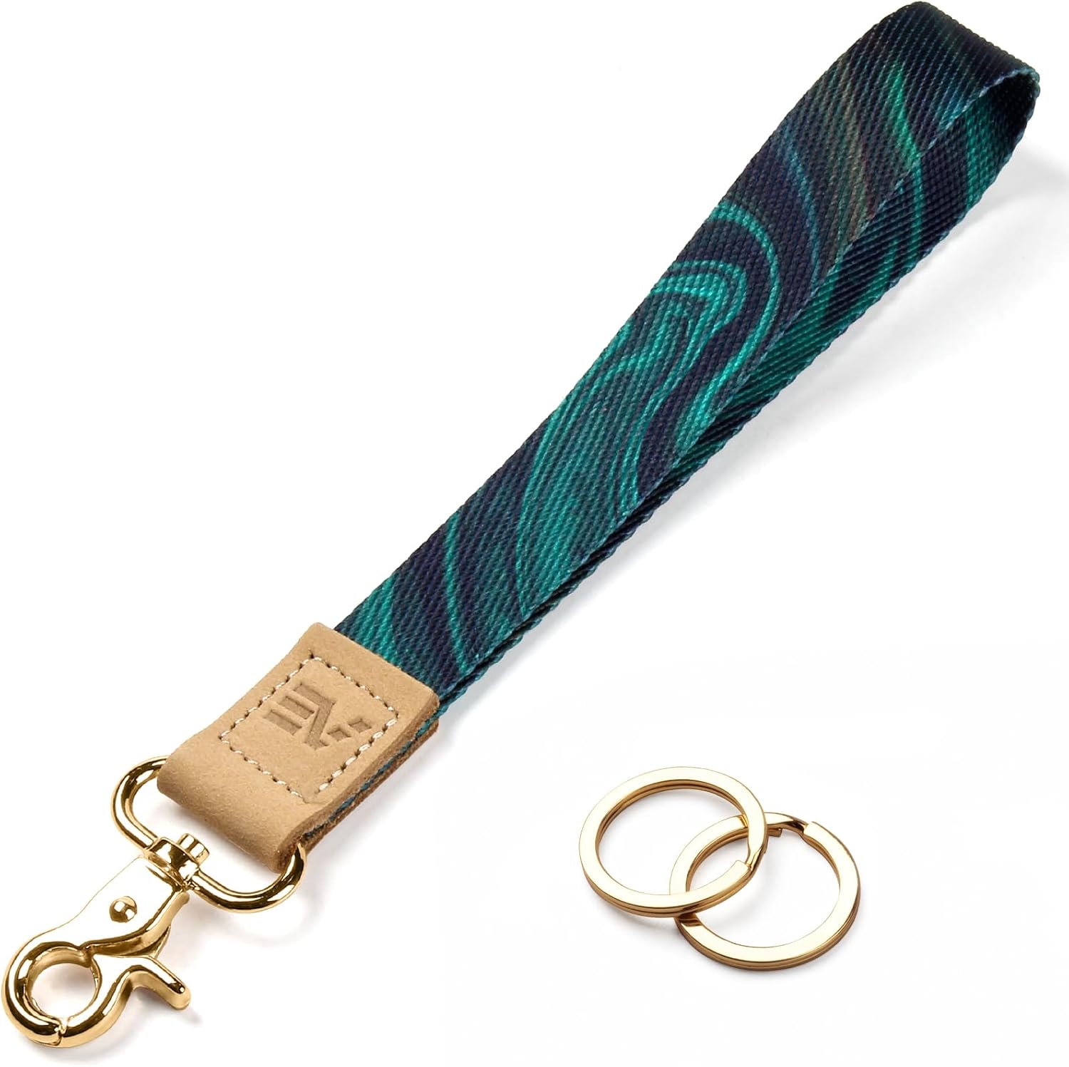 Keychain Lanyard for Keys, Wristlet Key Chain for Women, Key Holder Lanyards with 2 keyrings