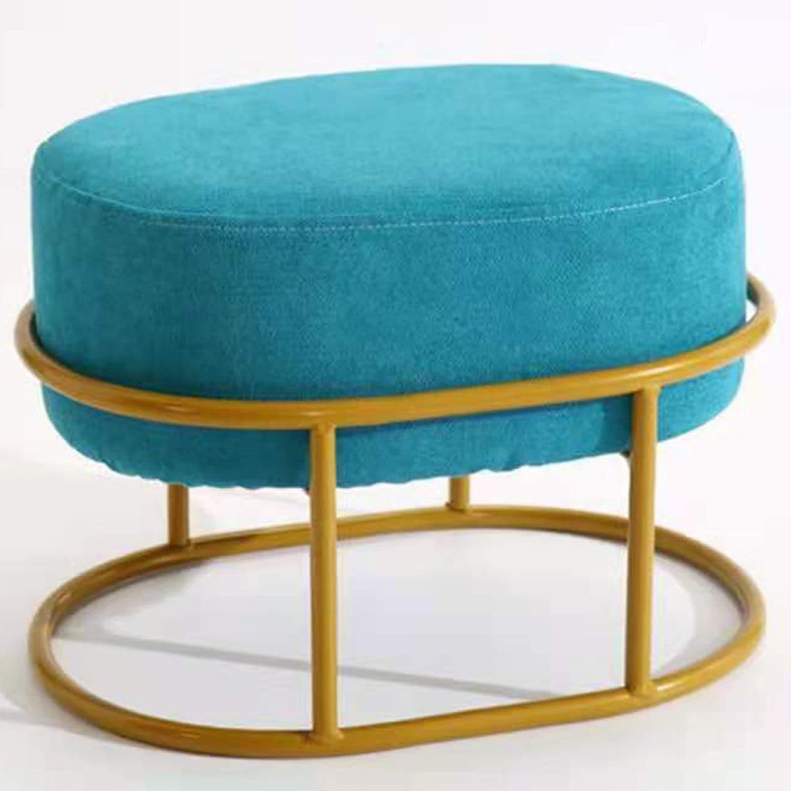 Pouf repose-pieds bleu lac pour salon et chambre créant un coin cocon