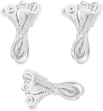 Sandhill Tools Replacement Premium TENS Lead Wires 2.35mm Shielded Plug to 4 Snap 3.5mm Connectors for TENS Units 3 Pack, White
