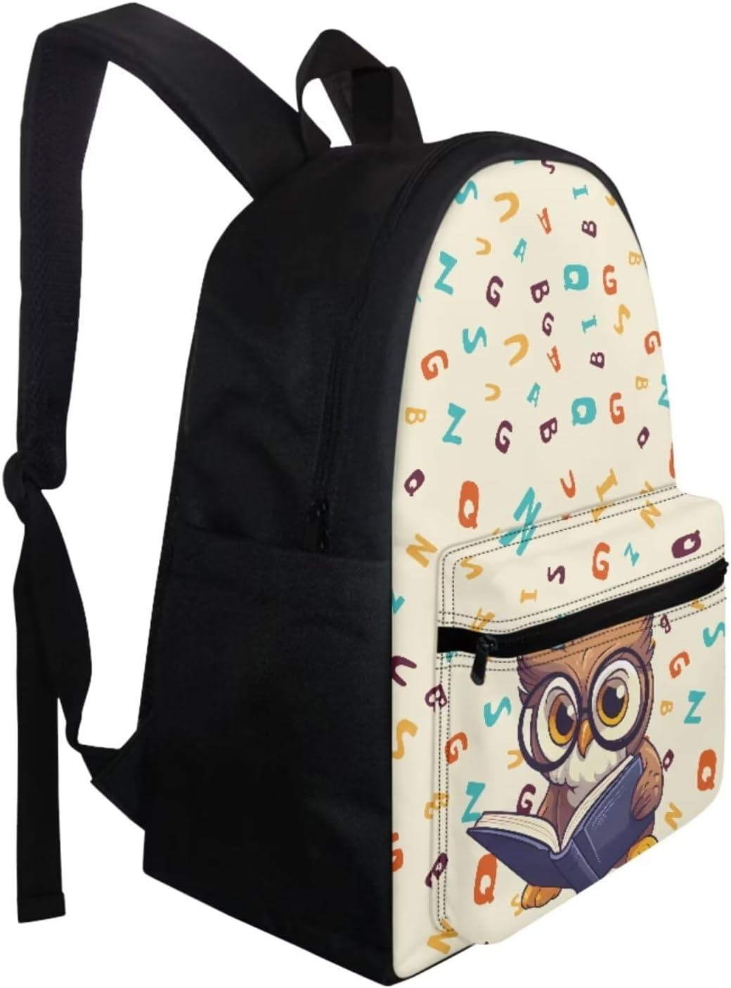 Graduation Owl Backpack for Boys Girls Alphabet Letters Lunch Box with Sturdy Handles Novelty Pencil Case for Stationery Essentials Portable 3PCS School Backpack Set Travel Daypack
