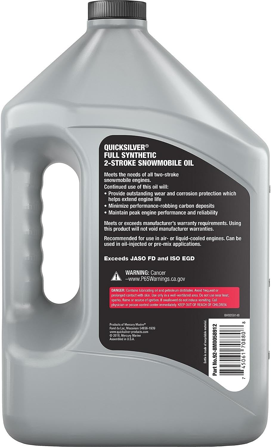 Quicksilver Full Synthetic 2-Stroke Snowmobile Oil 6 61NotY+1DUL. AC SL1500