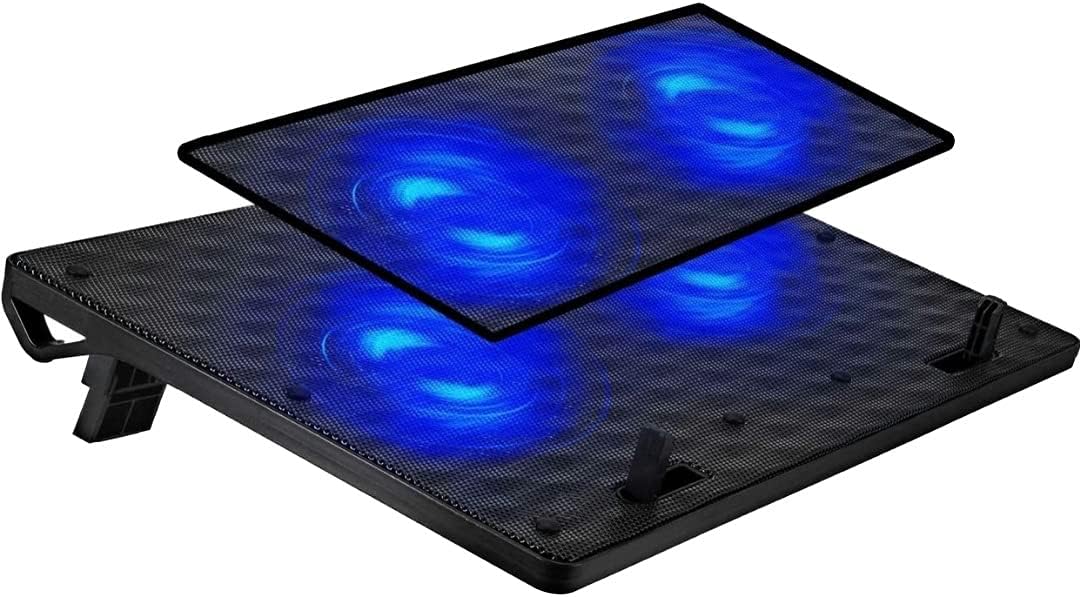 Live Tech Laptop Cooling Pad Led 2 Fan with Ease Stand USB Powered Laptop Cooling Pad with Dual Fan, Dual USB Port and Blue LED Lights (Thunder X)