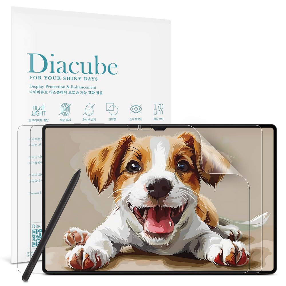 DIACUBE [2-Pack] For Samsung Galaxy Tab S10 Ultra 14.6 inch 2024 Paperfeel Screen Protector, Anti-Glare PET Film for Drawing and Writing Like on Real