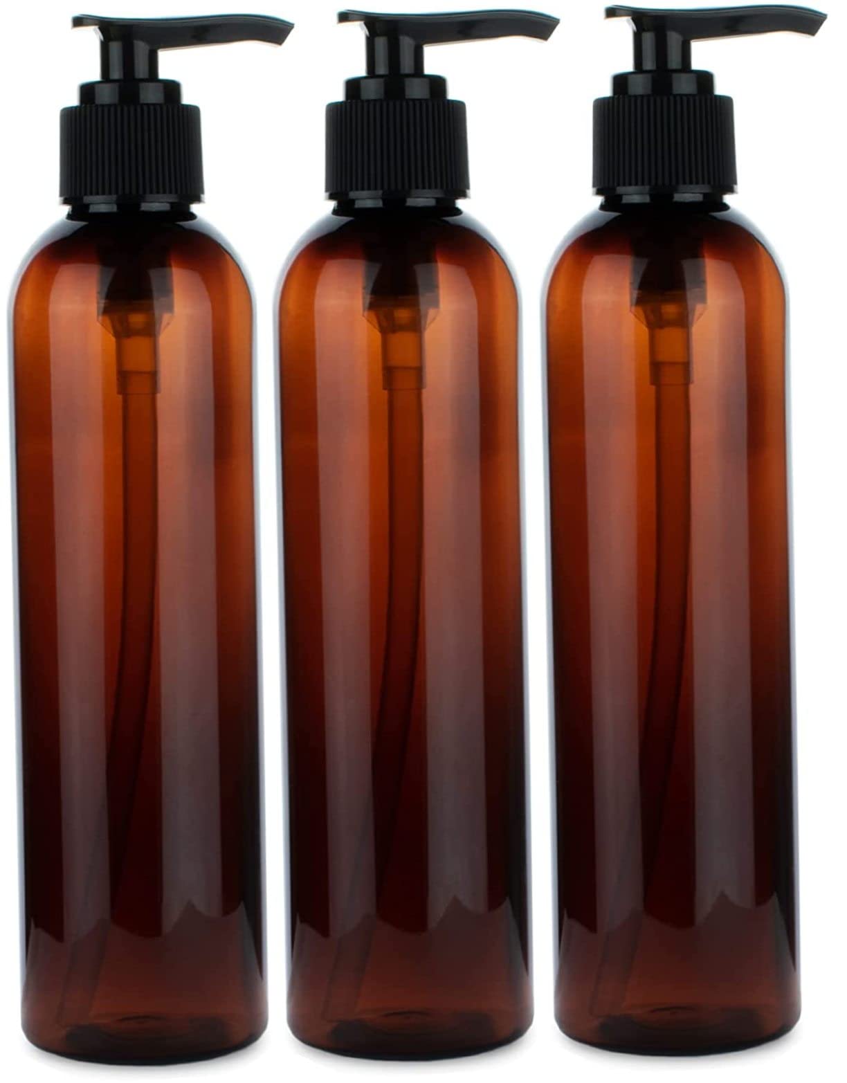 Empty Lotion Pump Bottles, BPA-Free Refillable Plastic 1000ML Amber PET Containers, Great for - Soap, Shampoo, Lotions, Liquid Body Soap, Creams and Massage Oil's, 3 Pcs..