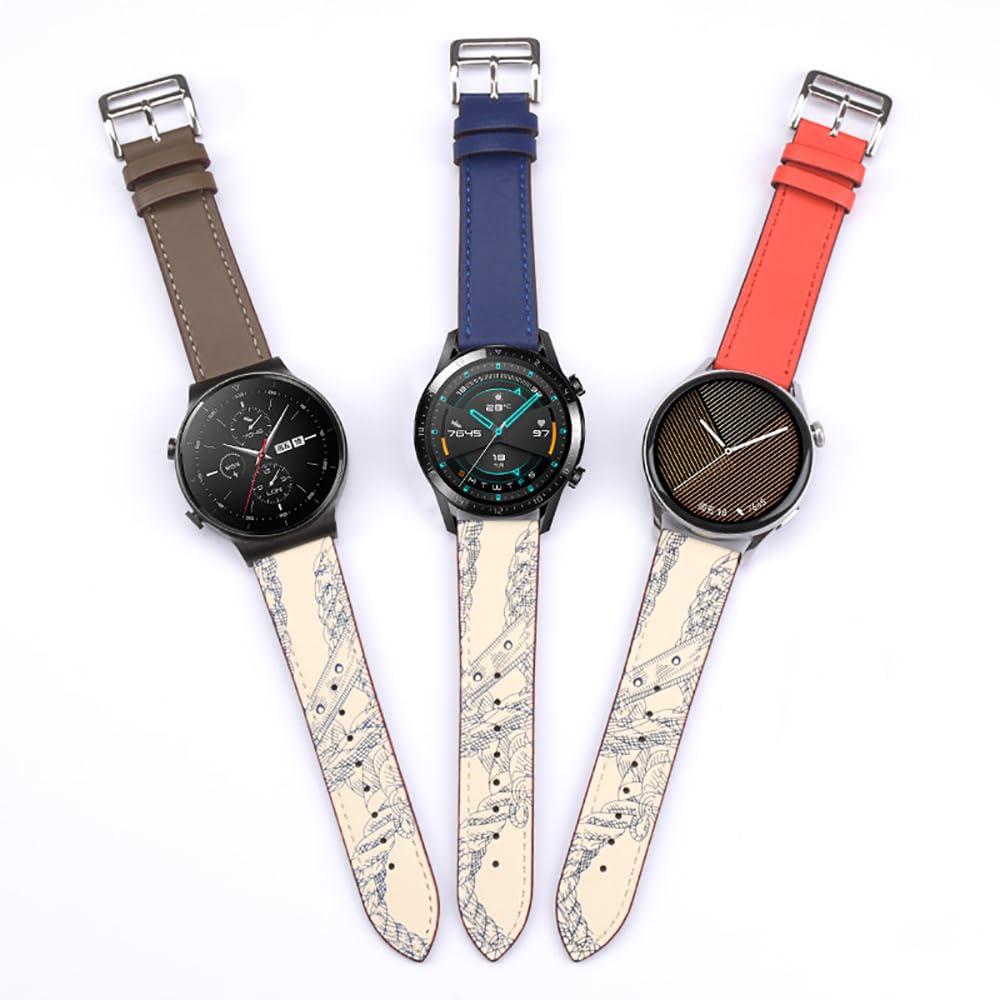 Skórzany pasek do Huawei Watch 3 / 4Pro/5 Sport bransoletka pasek do Huawei Watch GT 46 mm/GT2E /GT3 46 mm pasek na nadgarstek pasek do zegarka akcesoria zamienne