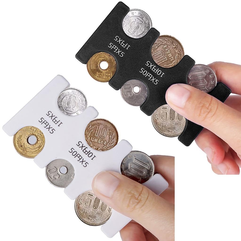 2 Pcs Japanese Yen Coin Organizer 6 Slots Hard Case Coin Storage