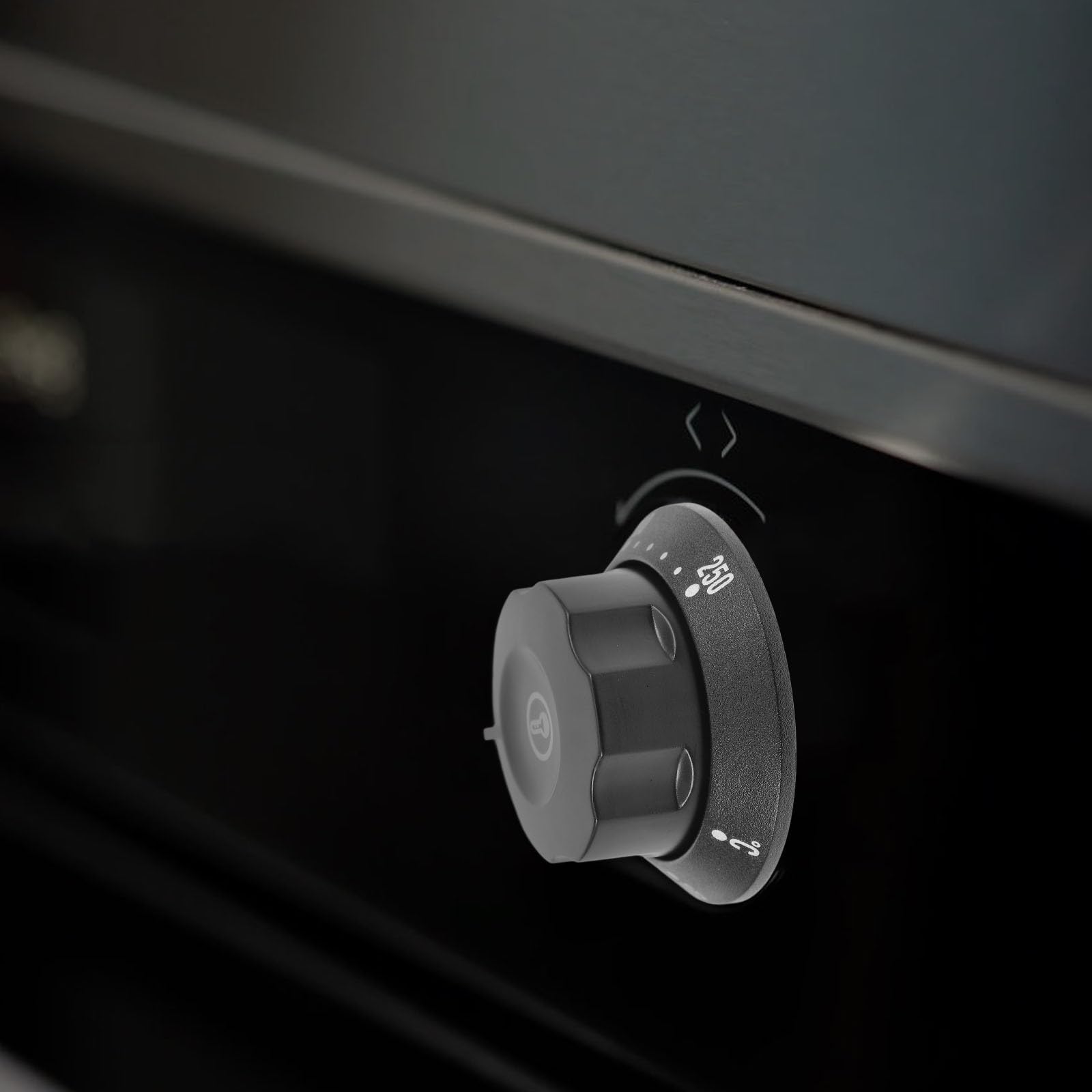 Perilla de Termostato Negro Plástico 50-250℃ para Horno | Compatible Freidoras y Calentadores de Agua, Control Preciso, Fácil Uso, No se Deforma ni Rompe