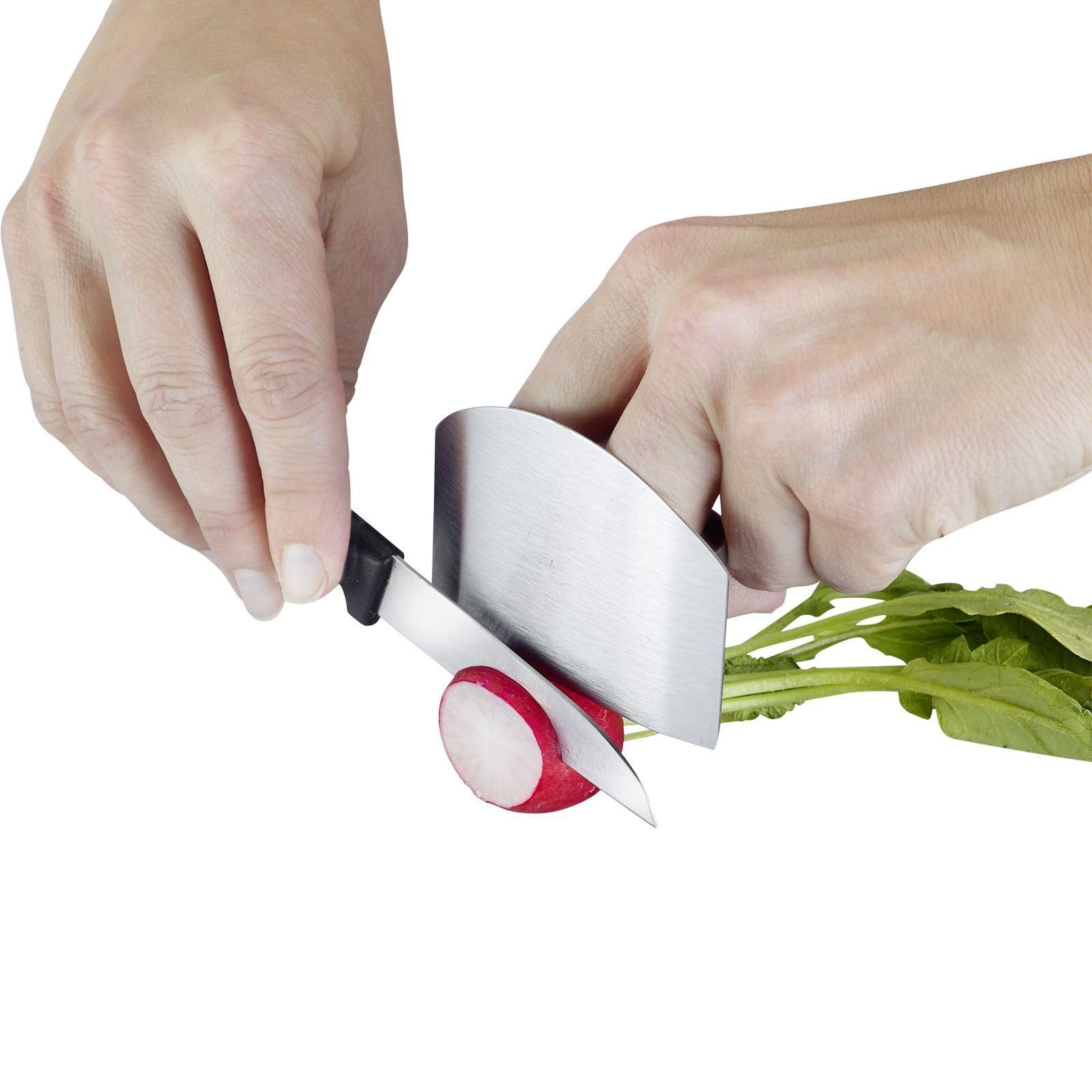 Westmark Protecciones dactilares – utensilio de cocina para cortar frutas y verduras con seguridad, protector de dedos de – acero inoxidable, 2 piezas