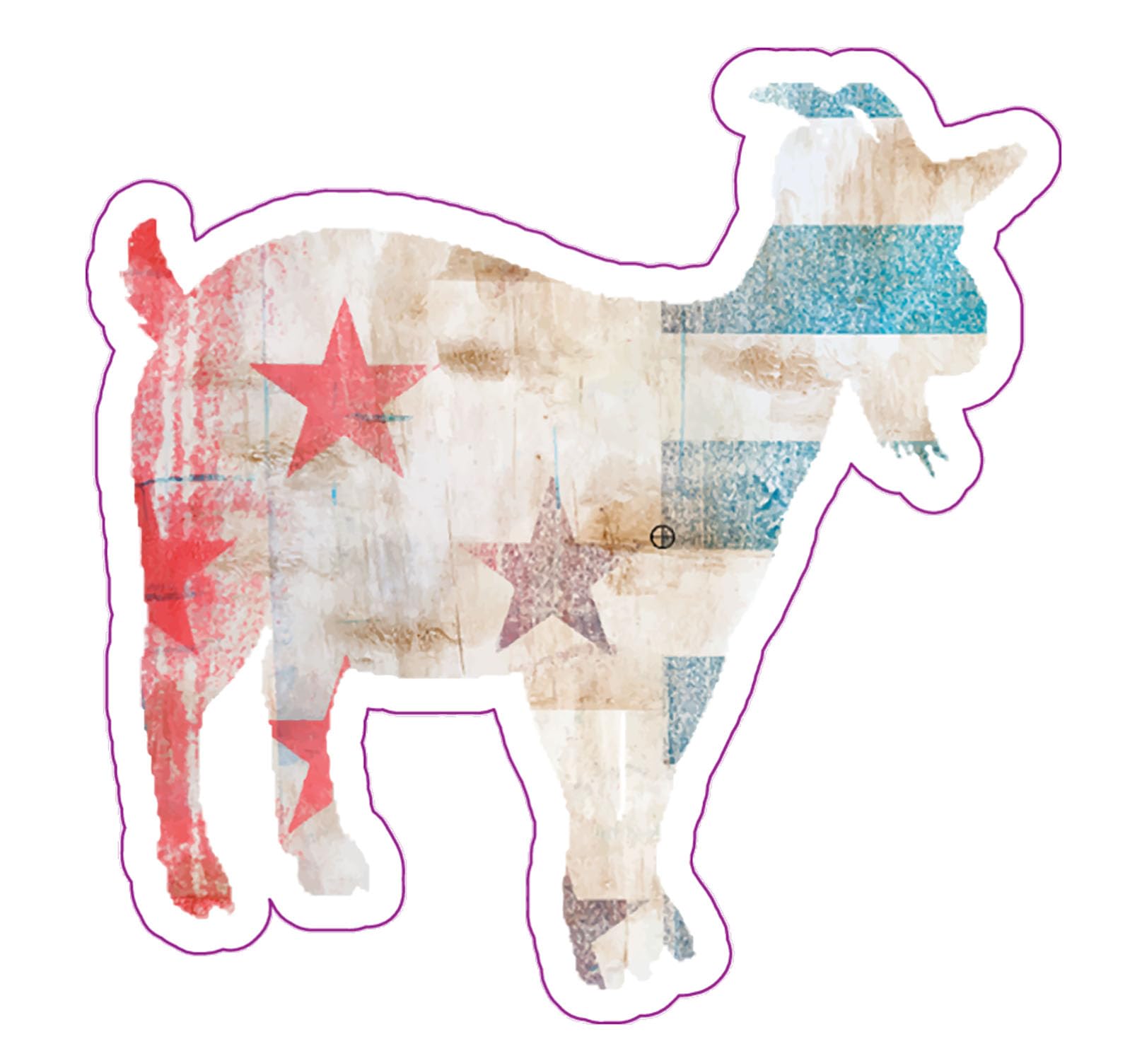 Calcomanía de vinilo de cabra con acabado bandera americana para ventanas